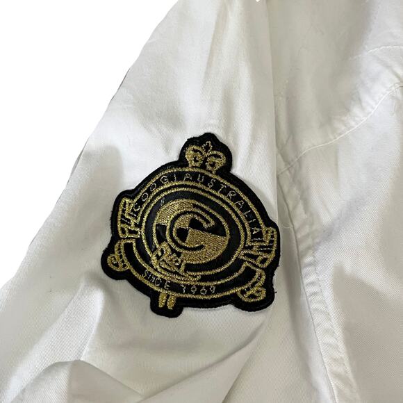 Coogi Australia XXL Men's White Gold Stripe Captain's Button Down Boating Shirt - Picture 6 of 9